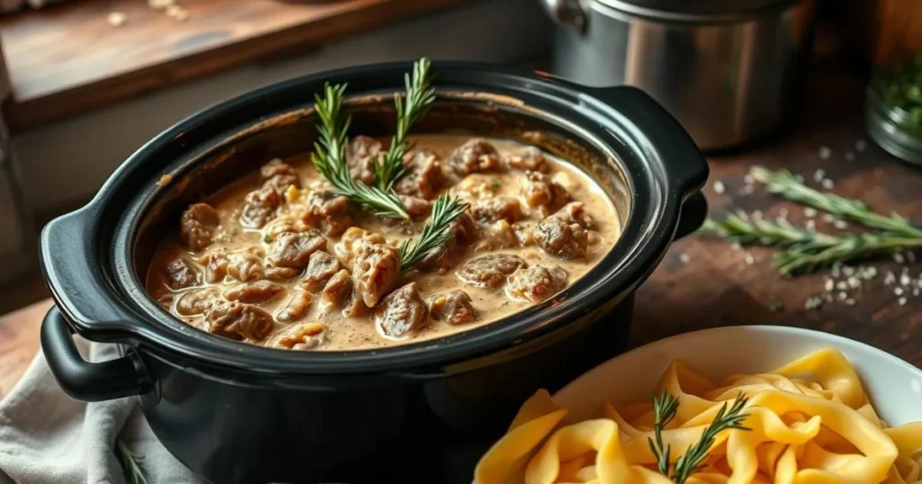 easy beef stroganoff slow cooker recipe rosemary