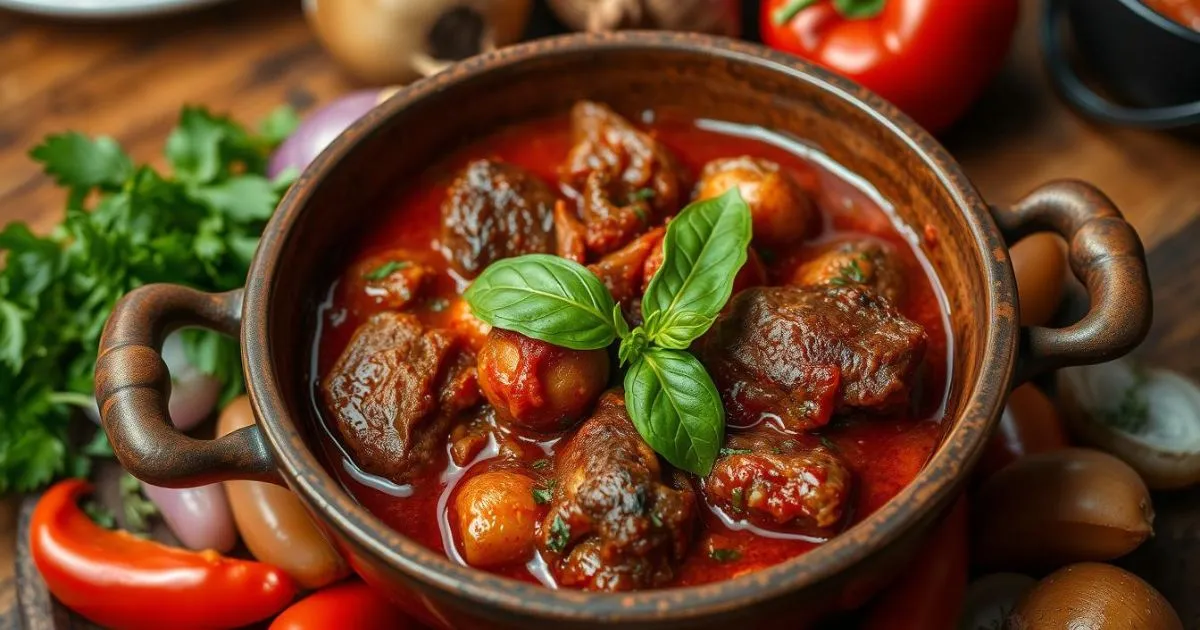 braise meat in tomato sauce recipe