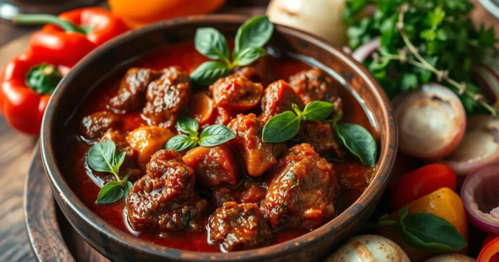 braise meat in tomato sauce recipe