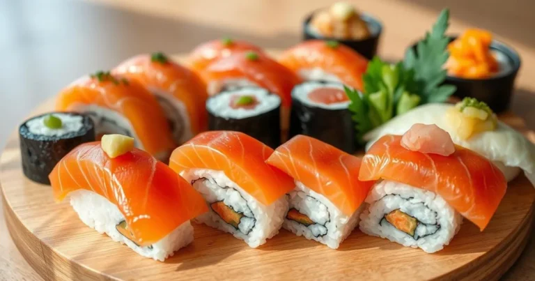 sushi order topped with salmon nyt